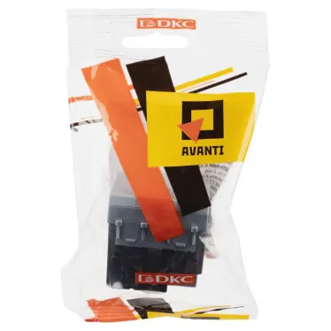 Avanti Розетка с крышкой модульная 2P+E с з/ш Закаленная сталь2 модуля