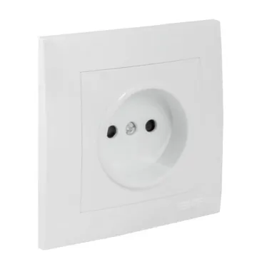 Валенсия розетка 1-местная б/з 10А белая с защ. штор.