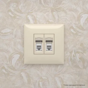 Avanti Розетка телефонная в стену двойная, ''Ванильная дымка''