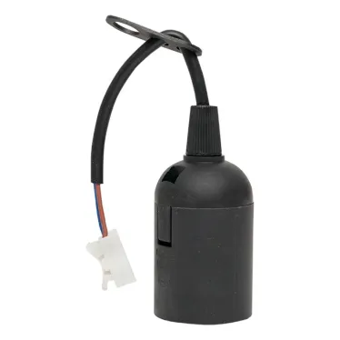 Патрон Е27 подвесной с клеммной колодкой пласт чер. индивидуальный пакет