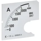 Шкала сменная для амперметра Э47 2000/5А класс точности 1,5 72х72мм