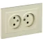 BRITE Розетка 2-местная без заземления без защитных шторок 10А в сборе РС12-2-БрКр бежевый IEK