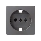 Накладка со шторками для розетки с заземлением Schuko 2Р+Е цвета матовый титан S82 Concept