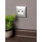 Валенсия лицевая панель розетки RJ-45 2-местная сталь