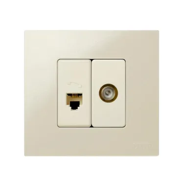 Розетка телефонная RJ-11 узкая, S27, сл.кость