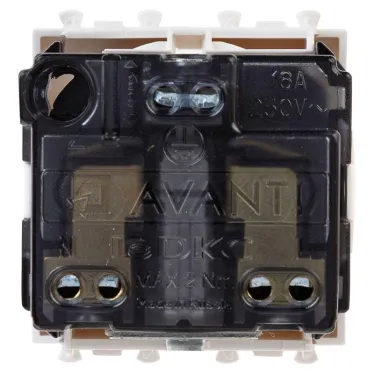 Avanti Розетка ''Белое облако'', 2P+E, с защитными шторками, 2 модульная