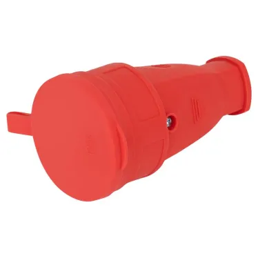 Розетка RX10-R-IP44 каучуковая c заземлением 16А IP44 прямая красная