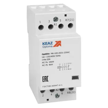 Контактор 24В AC 4НЗ 25А OptiDin MK-100-2504-24AC