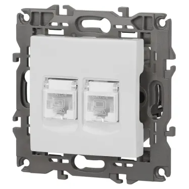 Розетка 2хRJ45, Эра Elegance, белый, 14-3108-01