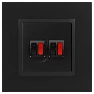 Розетка аудио двойная, Эра Elegance, антрацит, 14-3112-05