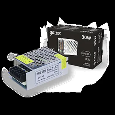 Блок питания для светодиодной ленты 30 Вт AC 100-264В Uвых 24В IP20 85х58х34мм Black Gauss