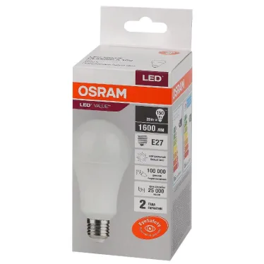 Лампа светодиодная LED 20 Вт E27 4000К 1600Лм груша 220 В (замена 150Вт) OSRAM