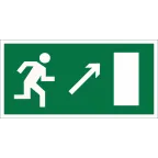 Пиктограмма (Пластина) BL-3015B.E05 "Напр. к эвакуационному выходу направо вверх" | a14583 | Белый свет