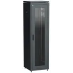 Шкаф сетевой 19дюйм LINEA N 38U 600х600 мм стеклянная передняя дверь. задняя металлическая черный