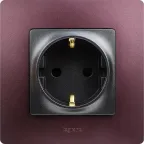 ETIKA Розетка с заземлением со шторками антрацит винтовые зажимы