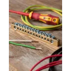 Шина нулевая 8х12мм 125А 14 отверстий крепеж по краям латунь PROxima