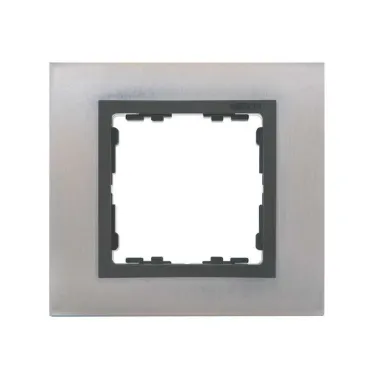 Рамка на 1 пост, S82N, нерж.сталь - графит (металл им.)