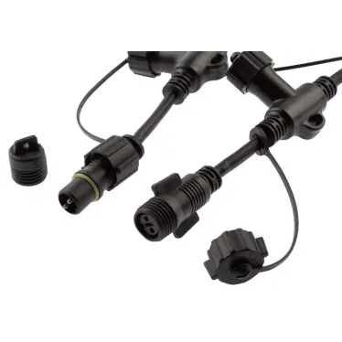 Разветвитель ERAPS-R для гирлянд IP65 20 гнезд 2 метра каучук черный