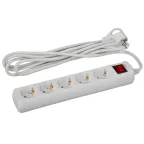 Удлинитель с заземл, 3x1мм2, 16A, ПВС, с выкл, 5гн, 3м (10/480) U-5es-3m-3x1