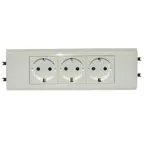 Mosaic-New Розетка на 3 модуля с заземлением с суппортом