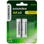Батарейка щелочная Alkaline LR06/AA (2шт/блистер) GENERICA