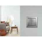 VALENA Выключатель двухклавишный в рамку алюминий