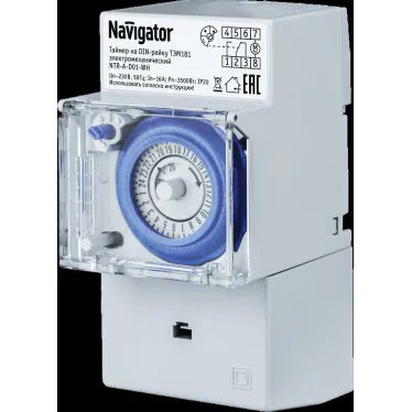 Таймер Navigator 61 560 NTR-A-D01-GR на DIN-рейку электромех.