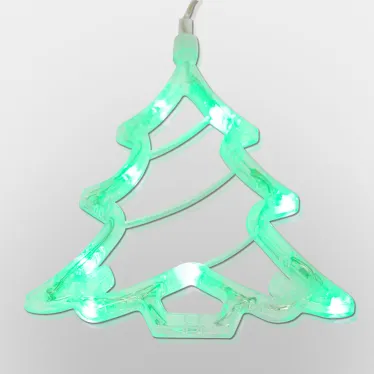 Фигура светодиодная "Елочка" на присоске с подвесом, цвет зеленый | 501-017 | NEON-NIGHT