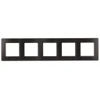 Рамка для розеток и выключателей Серия 12 12-5105-05 на 5 постов, Сатин, антрацит