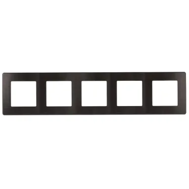 Рамка для розеток и выключателей Серия 12 12-5105-05 на 5 постов, Сатин, антрацит