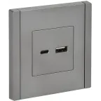 FORTE@PIANO Розетка USB A+C 18Вт FP551 сталь IEK