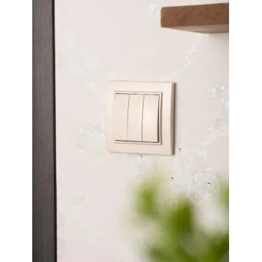 Выключатель трехклавишный СП 10А бежевый Минск