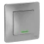 Переключатель одноклавишный BLANCA скрытой установки (cх.6) с подсветкой, 10а, 250В, алюминий