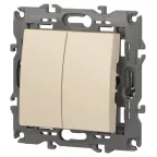 Переключатель двойной, 10АХ-250В, Эра Elegance, сл.кость,14-1106-02