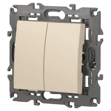 Переключатель двойной, 10АХ-250В, Эра Elegance, сл.кость,14-1106-02
