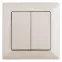Выключатель Intro Solo 4-104-02 двухклавишный 10А-250В, IP20, СУ, слоновая кость
