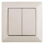 Выключатель Intro Solo 4-104-02 двухклавишный 10А-250В, IP20, СУ, слоновая кость