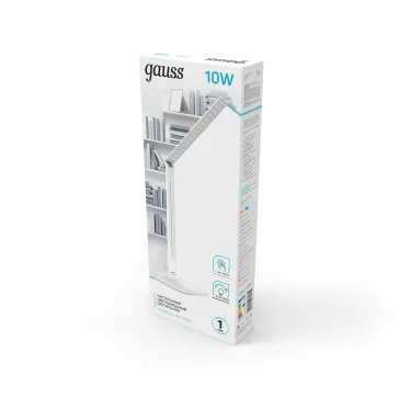 Светильник настольный GTL201 10W 580lm 4000K 170-265V белый диммируемый LED 1/10/40 | GT2011 | Gauss