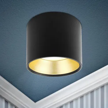 Подсветка Накладной под лампу Gx53, алюминий, цвет черный+золото OL8 GX53 BK/GD лампа с цоколем GX53 ( в комплект не входит)