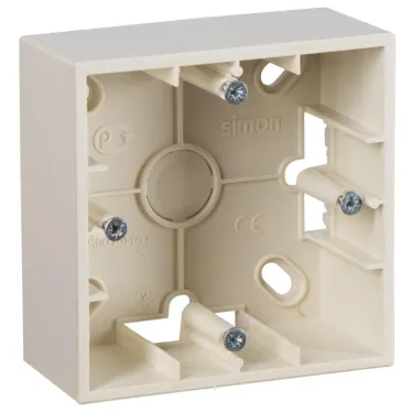 15 Коробка для наружного монтажа на 1 пост слоновая кость