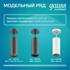 Светильник светодиодный накладной/подвесной HD035 12W (черный/золото) 4100K 79*200мм 1/10 | HD035 | Gauss