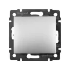 Выключатель одноклавишный, в рамку, алюминий
