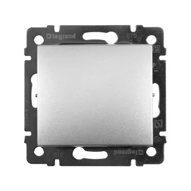 Выключатель одноклавишный, в рамку, алюминий