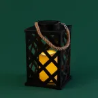 Декоративный фонарь на солнечной батарее 14х14х24 см, черный плетеный корпус, теплый белый цвет свечения | 501-145 | NEON-NIGHT