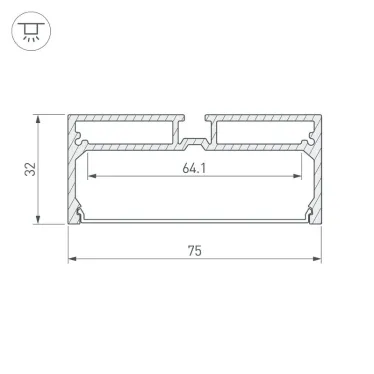 Профиль с экраном SL-LINE-7532-2000 ANOD (ARL, Алюминий)