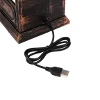 Светодиодный камин Старинные часы с эффектом живого огня 14,7x11,7x25 см, бронза, батарейки 2хС (не в комплекте) USB | 511-021 | NEON-NIGHT