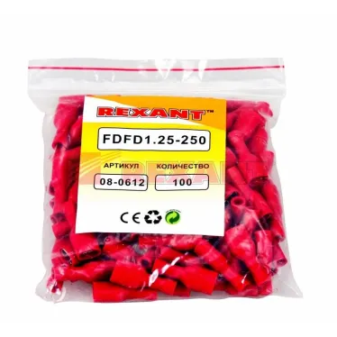 Клемма плоская полностью изолир РППи-м 1.5-(6.3) Р, REXANT