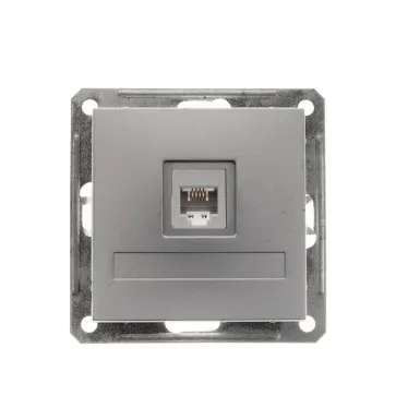 W59 Розетка телеф. скр в/рамку мат хром