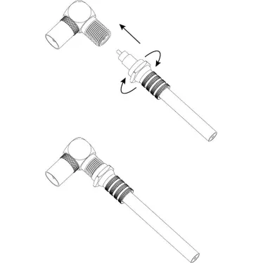 Переходник Simple RS-A04 гнездо F-штекер TV угловой