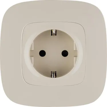 Valena ALLURE Розетка силовая 2К+З 16А 250В со шторками безвинтовые зажимы с лицевой панелью слоновая кость